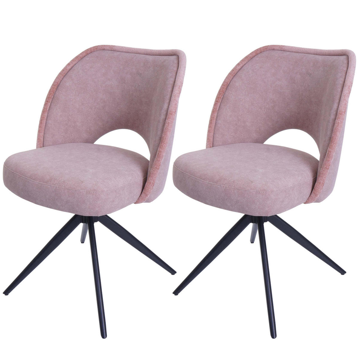 ESSZIMMERSTUHL Altrosa 2er-Set - Altrosa, Textil (54/84/60cm) - MCW