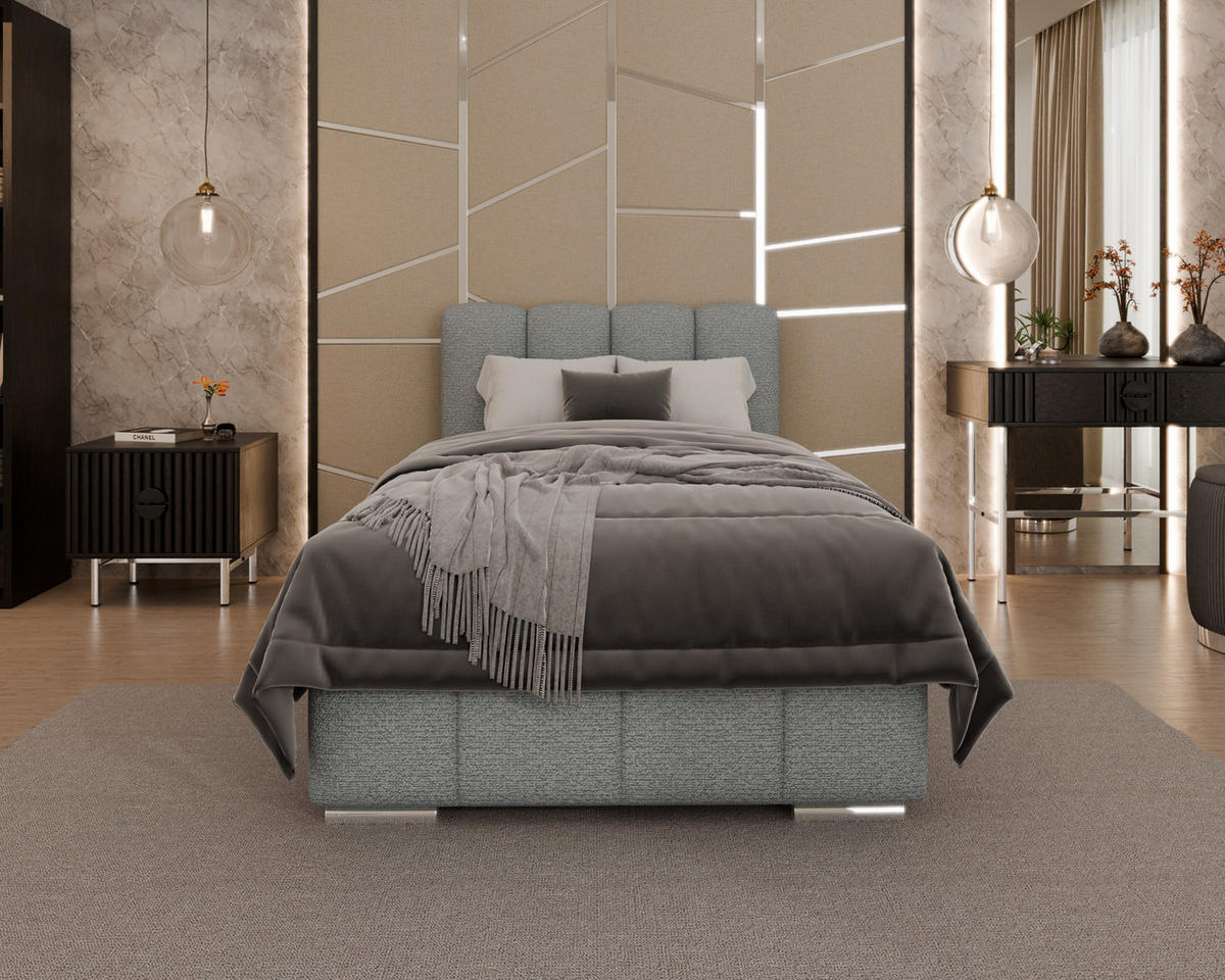 POLSTERBETT Zaira 100x200cm – Elegantes Polsterbett für modernen Wohnstil , ohne matratze, Blaugrau - Blaugrau, Holz (100/200cm) - Homesy
