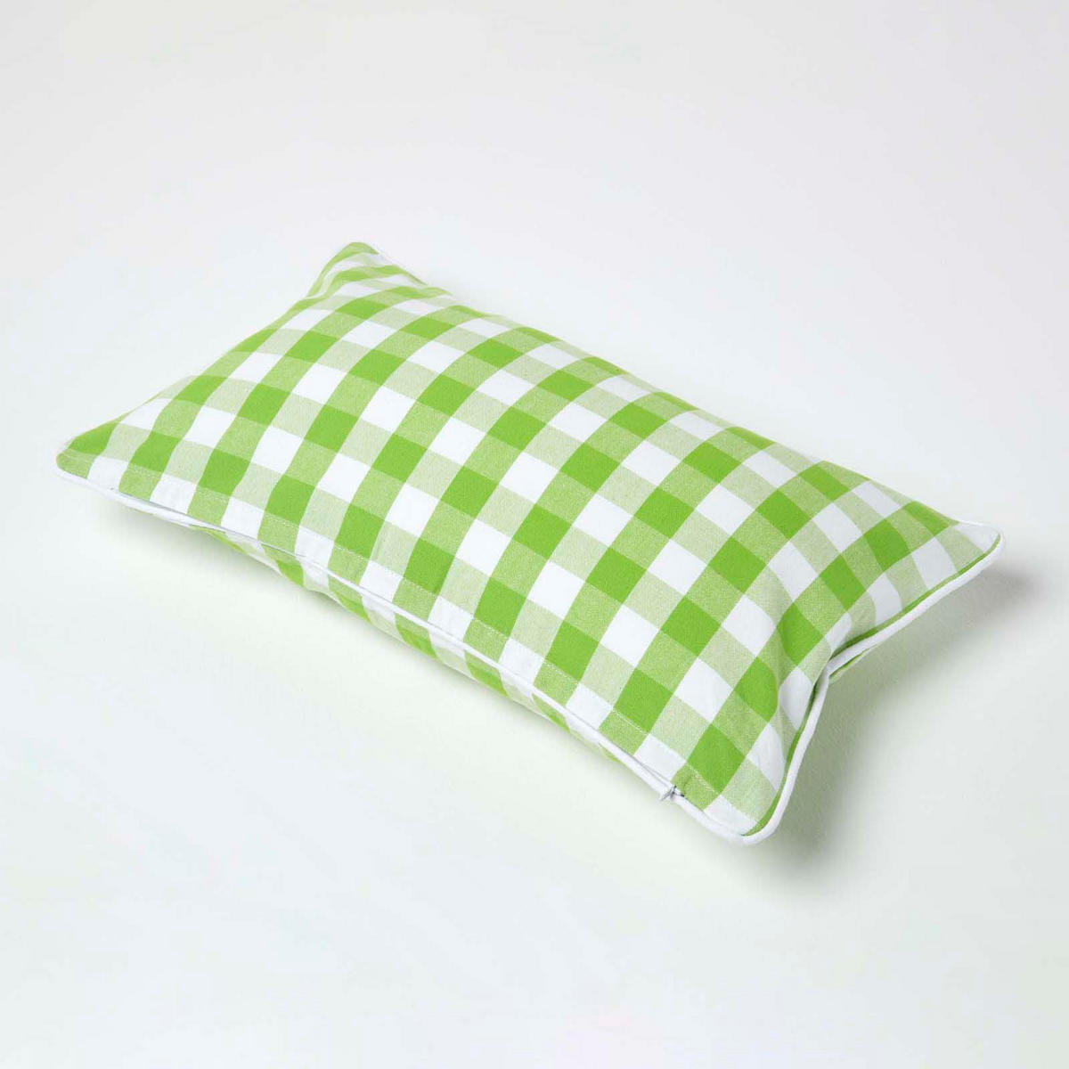 KISSENHÜLLE Karo-Muster 30/50 cm, 100% Baumwolle - Grün, Textil (30/50cm) - Homescapes