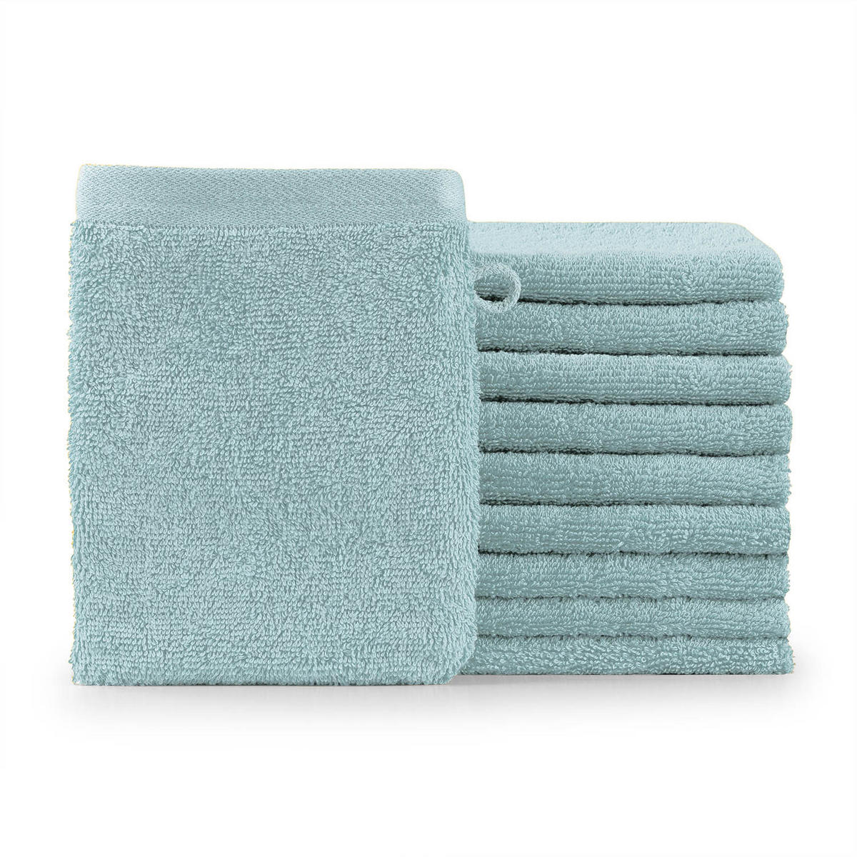WASCHLAPPEN 10er-Set, 10x Waschlappen 15/20 cm, Hellblau - Hellblau, Textil (15/20cm) - Blumtal