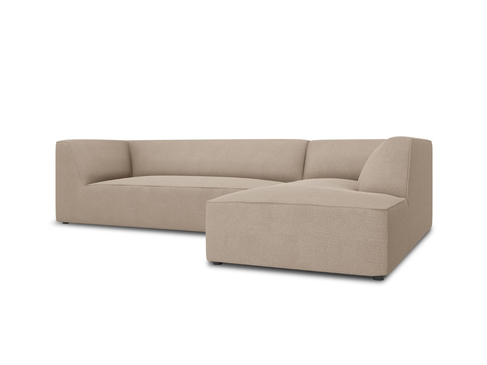 ECKSOFA rechts Ruby aus strukturiertem Stoff dunkelbeige 4 Sitzplätze - Taupe, Textil (180/273cm) - Micadoni