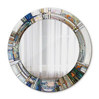 SPIEGEL Ø50 cm Rund mit Aufdruck - Perlmutt, Glas (50/50/0.4cm) - TULUP