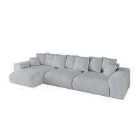 ECKSOFA Ottomane links ESKAR-L 364x176x84 Grau Cord - Schwarz/Grau, Holzwerkstoff/Kunststoff (364/176cm) - ALTDECOR