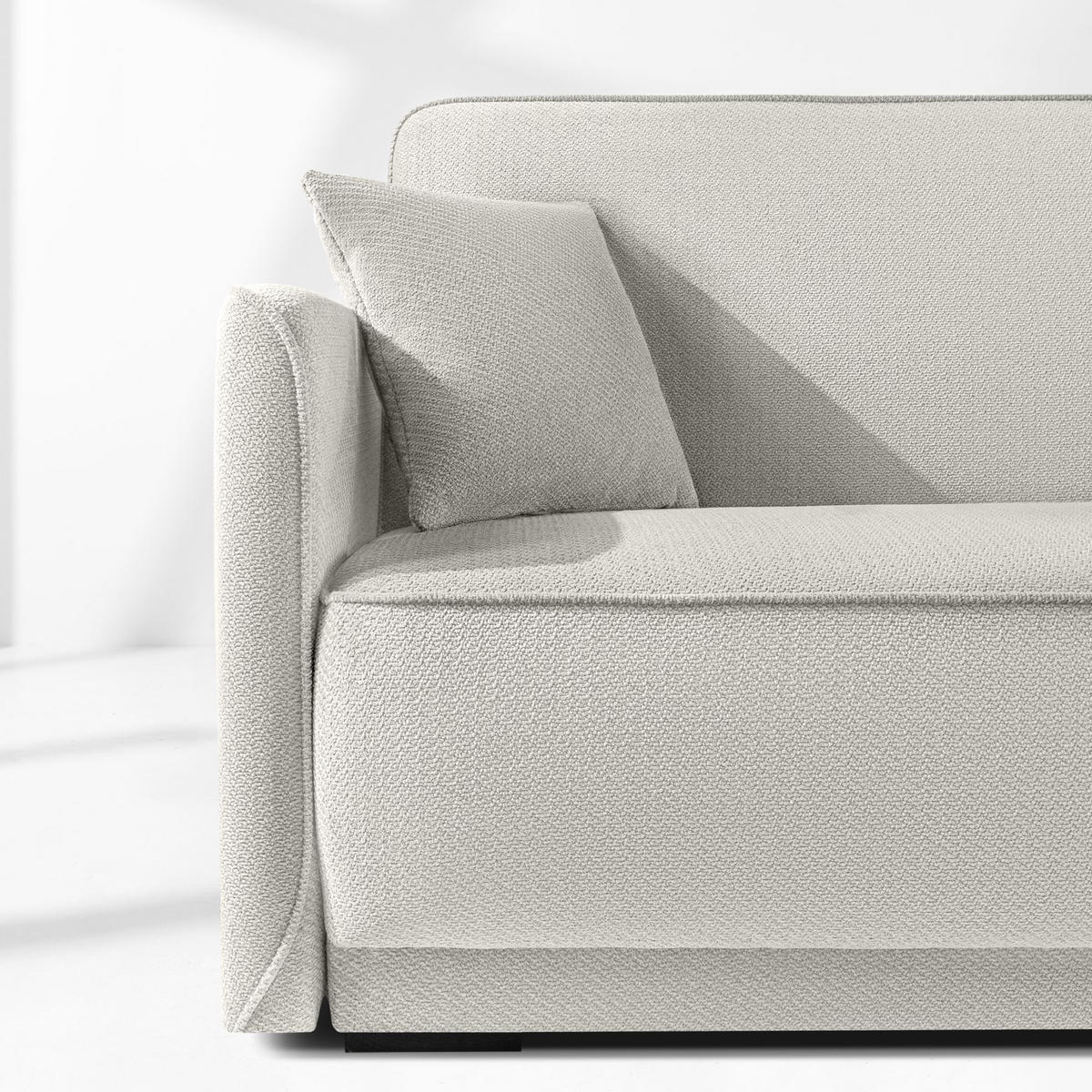 EINZELSOFA LIRIS, 3 Personen, Creme - Creme, Holz/Holzwerkstoff (208/91/98cm) - KONSIMO®