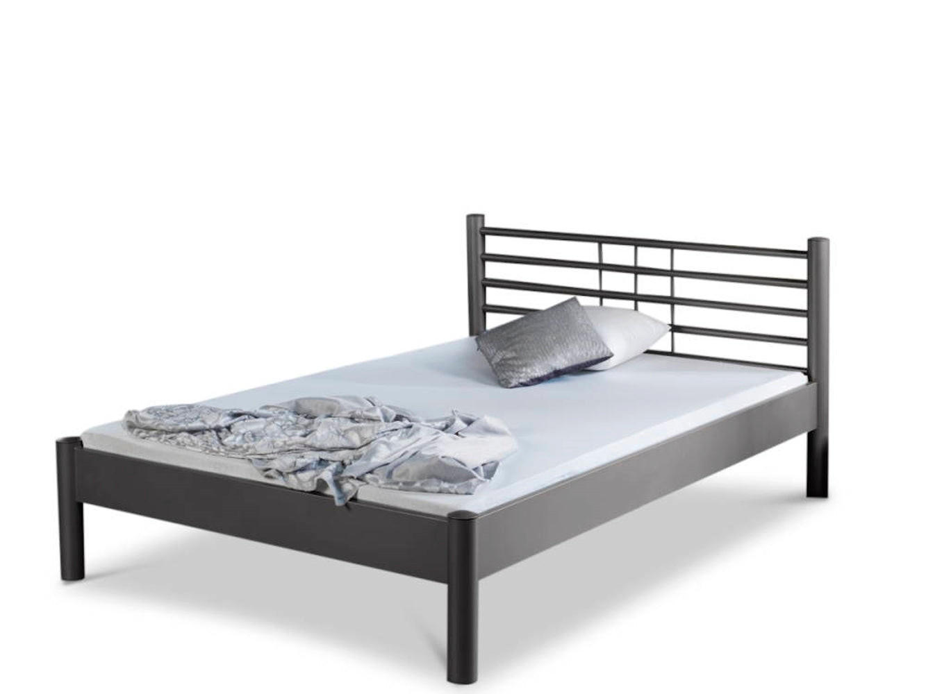 METALLBETT Mia / 200 x 220 cm / dunkelgrau - Anthrazit, Metall (200/220cm) - BED BOX