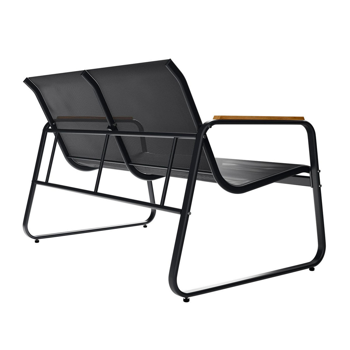 GARTENMÖBELSET Genua mit Armlehnen 4-tlg. Anthrazit - Anthrazit, Metall - Juskys