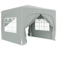 PAVILLON 3x3m, wasserabweisend Stabil Winterfest Pop-up Faltpavillon, UV Schutz - Hellgrau, Metall (300/273/300cm) - Outsunny
