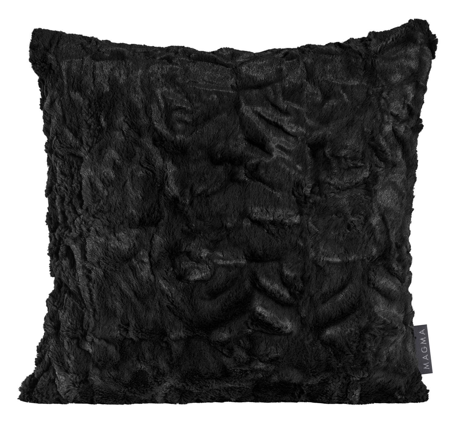 KISSENHÜLLE 2er Set Fluffy 40/40 cm schwarz - Schwarz, Textil (40/40cm) - Magma Heimtexx