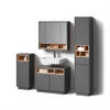 BADMÖBEL-SET Temo Anthrazit 4 Teile - Anthrazit/Sonoma Eiche, Holzwerkstoff (80/93/40cm) - Livinity®