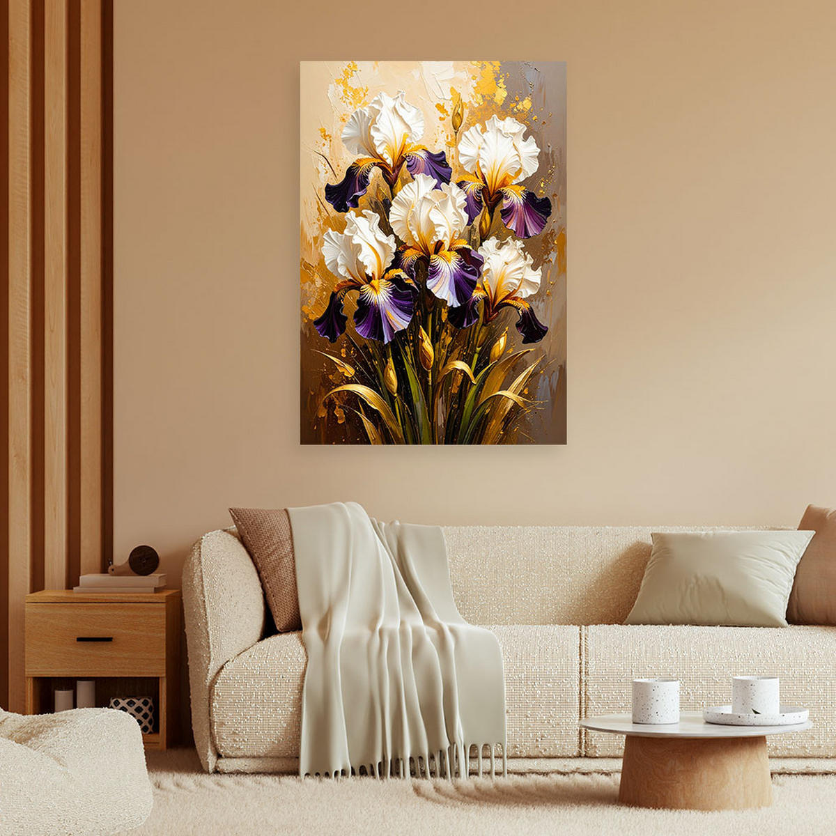 LEINWANDBILD Blumen 80x120cm - Beige, Textil (80/120cm) - Feeby