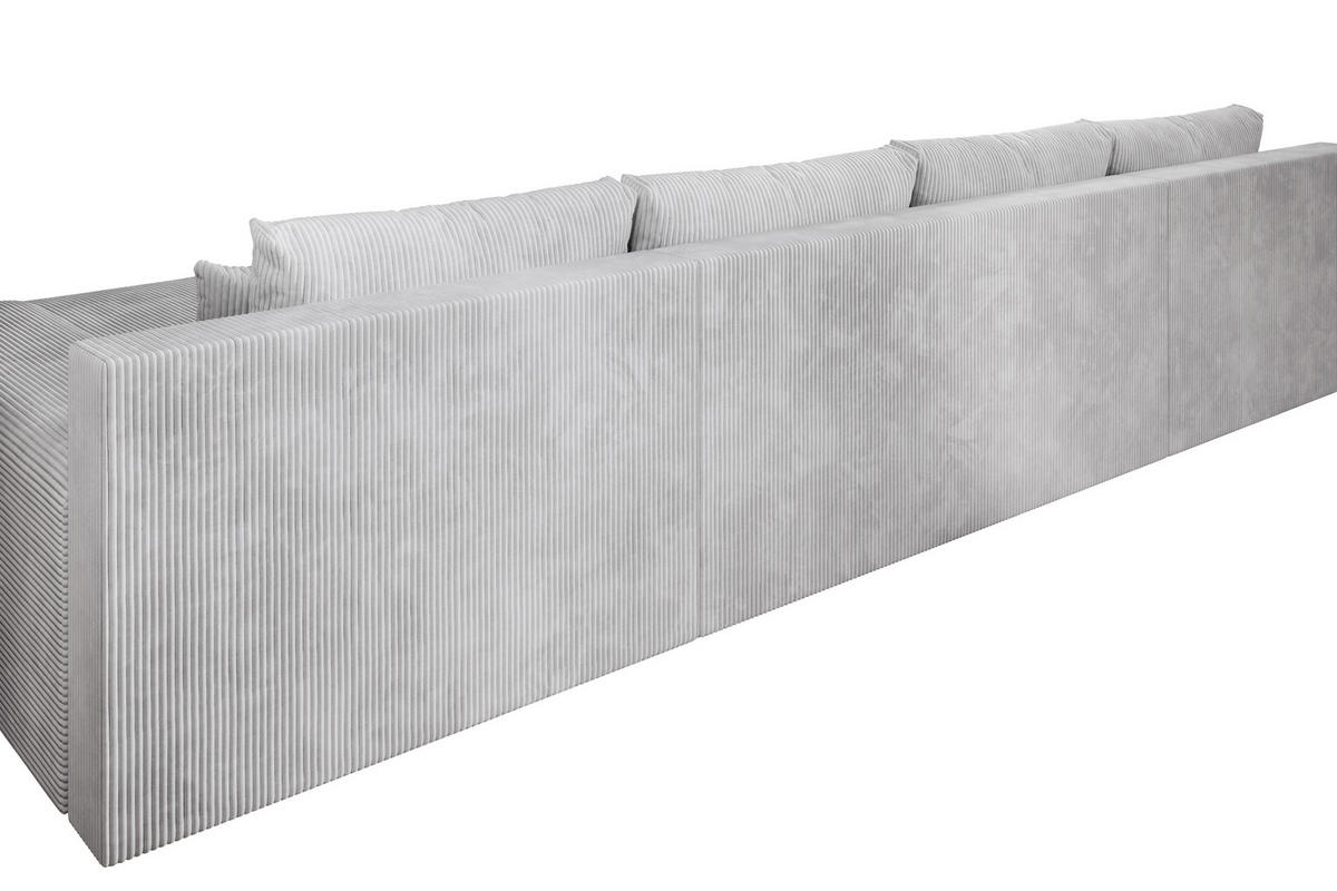 ECKSOFA Credo mit Schlaffunktion und Bettkasten, Couch U-Form, 348x81x185 cm, Hellgrau - Hellgrau, Holz (348/170cm) - PROMETO Möbel