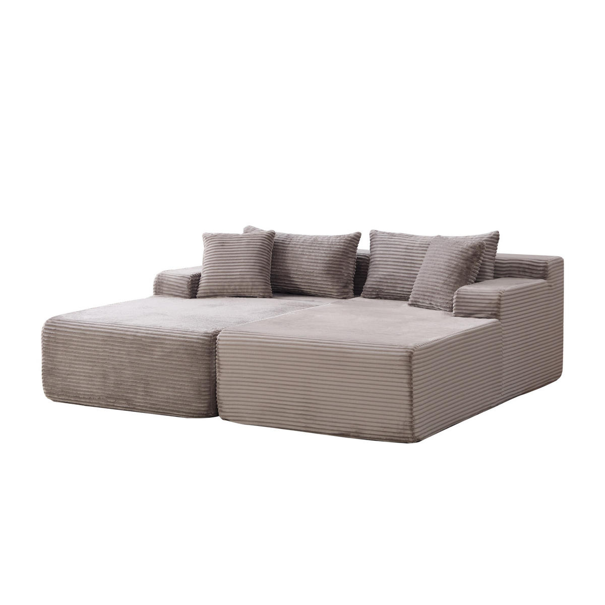 SOFAELEMENT 200/174/74.5 cm Grau mit 30D hochelastischem Schaumstoff und rutschfestem Boden - Grau, Textil (174/74.5/200cm) - Oxeza