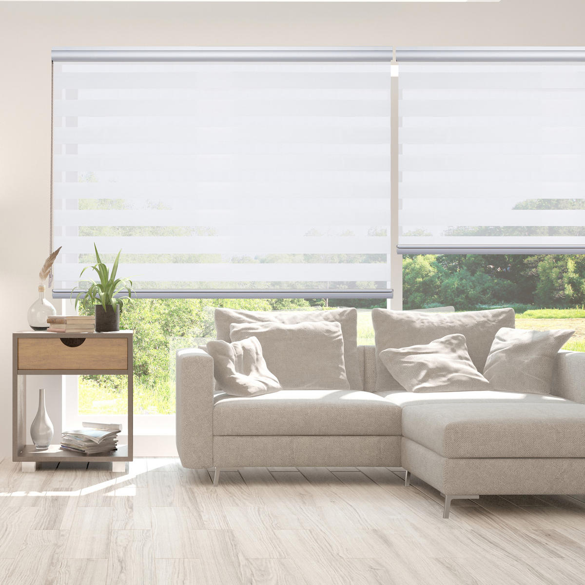 DOPPELROLLO Weiß 180x250 cm - Weiß, Kunststoff (180/250cm) - STORESDECO