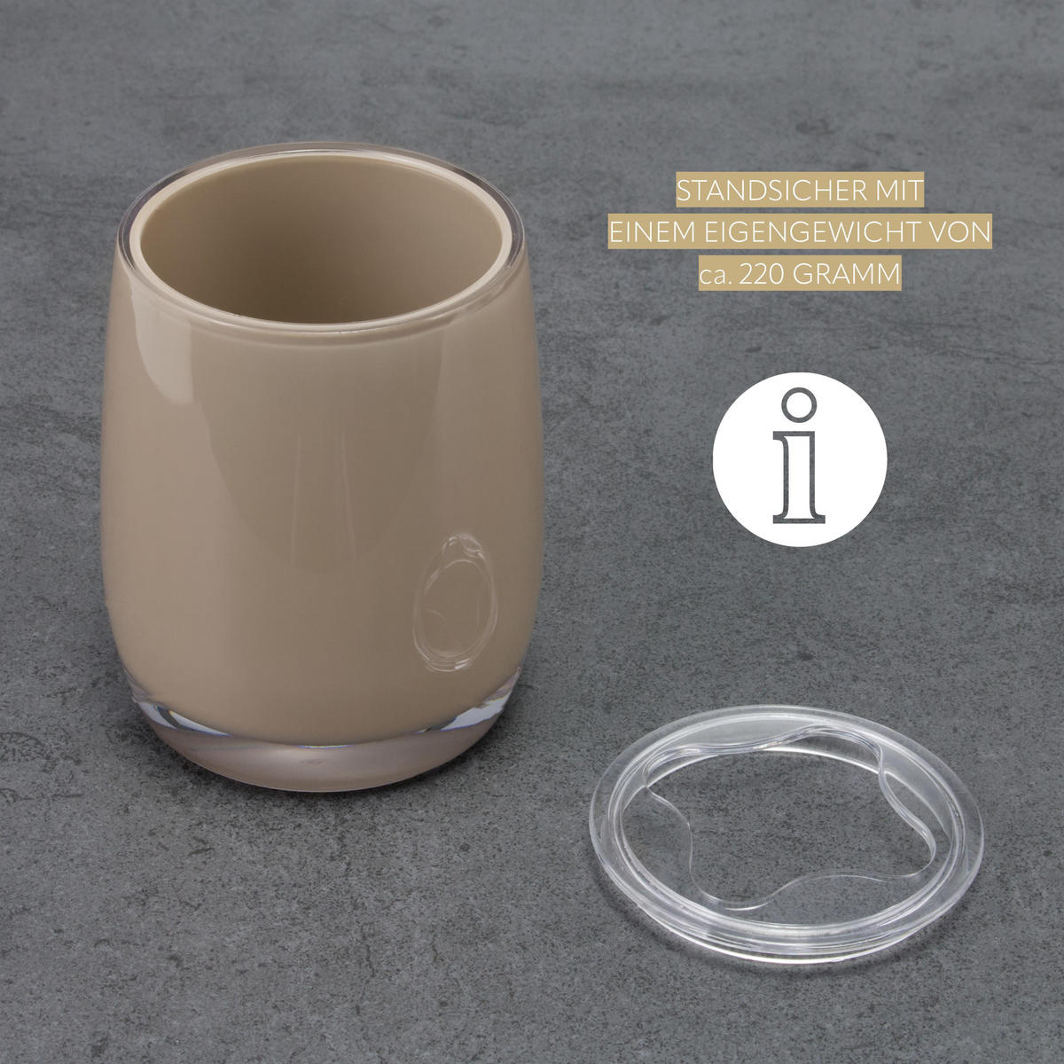 ZAHNBÜRSTENBEHÄLTER SAVONA, braun - Cappuccino, Kunststoff (8/10/8cm) - bremermann