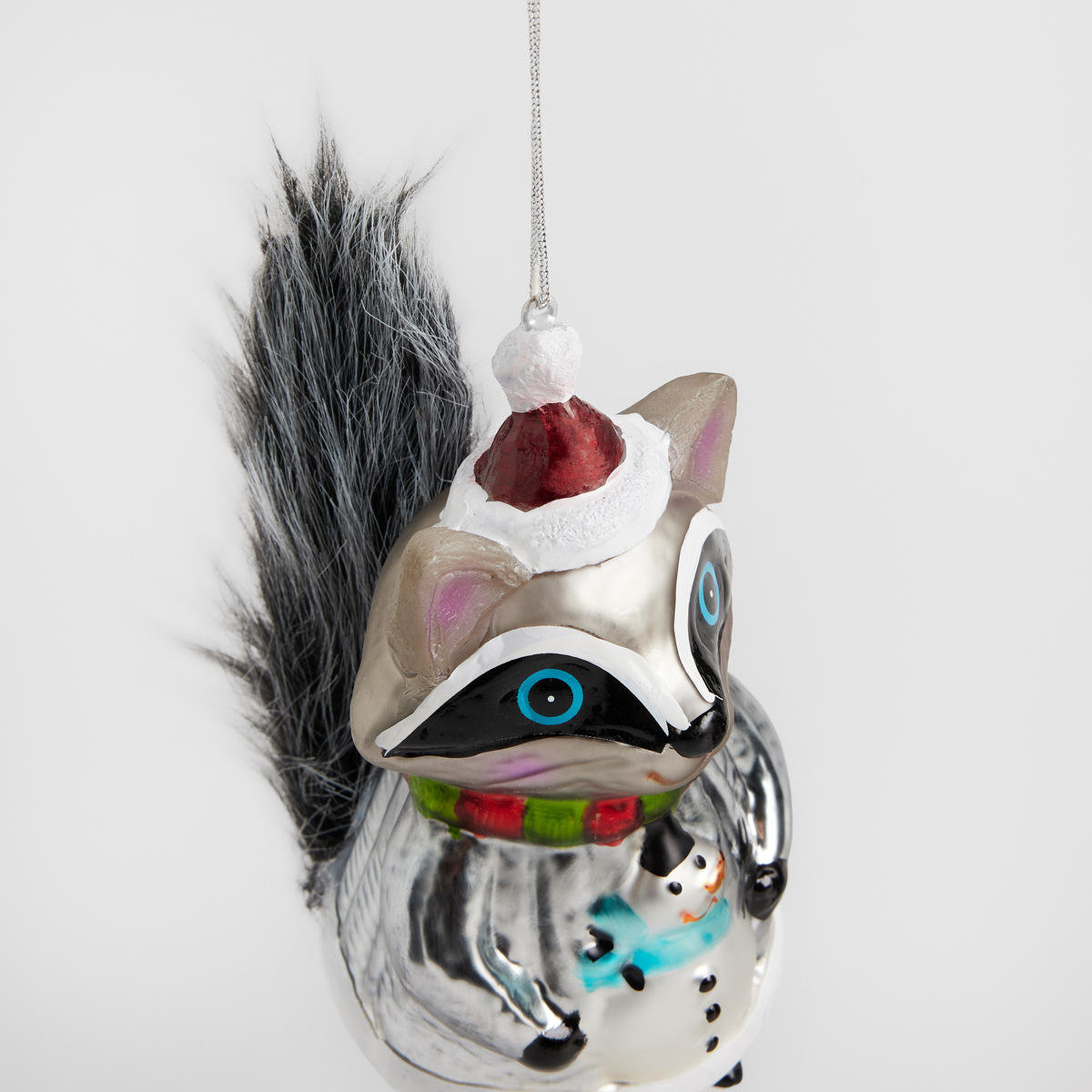 GLASKUGEL Xmasraccoon, Mehrfarbig, 14x8x8.5 cm, Dekorative Weihnachtsdeko - Multicolor, Glas (8/14/8.5cm) - home&you