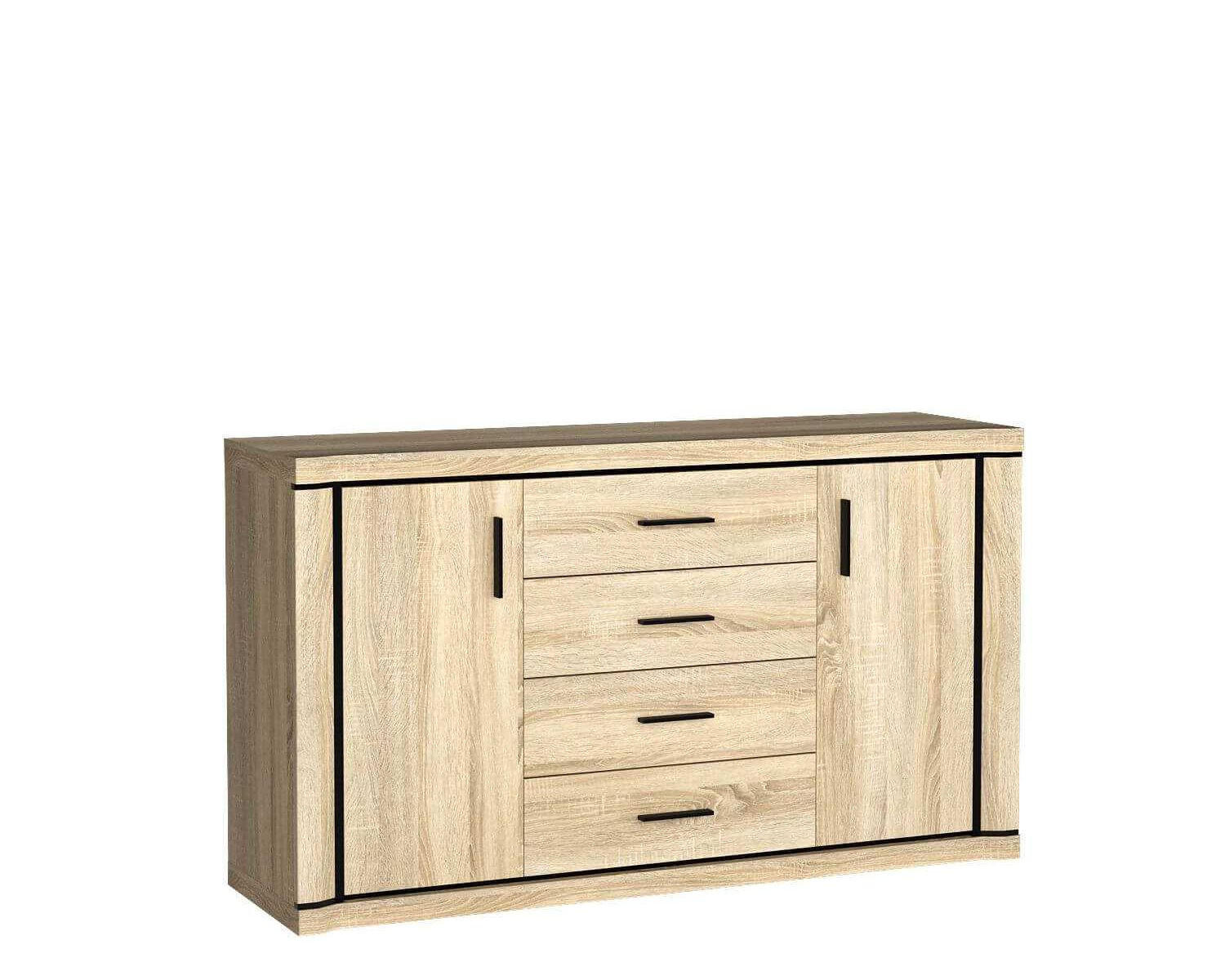 KOMMODE Dallas D-1 Eiche Sonoma - Sonoma Eiche, Holzwerkstoff (157/91/45cm)