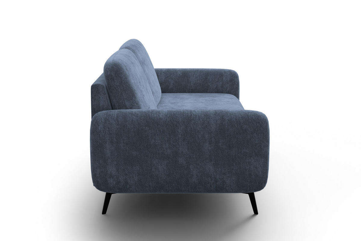 SOFA FEBE 3-Sitzer, marineblauer Chenille-Stoff - Blau/Schwarz, Holz/Textil (190/82/96cm) - Wozimo