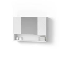 BADSPIEGELSCHRANK Ronco Weiß Hochglanz 80.1 x 55 cm - Weiß Hochglanz, Holzwerkstoff (80.1/55/17cm) - Livinity®