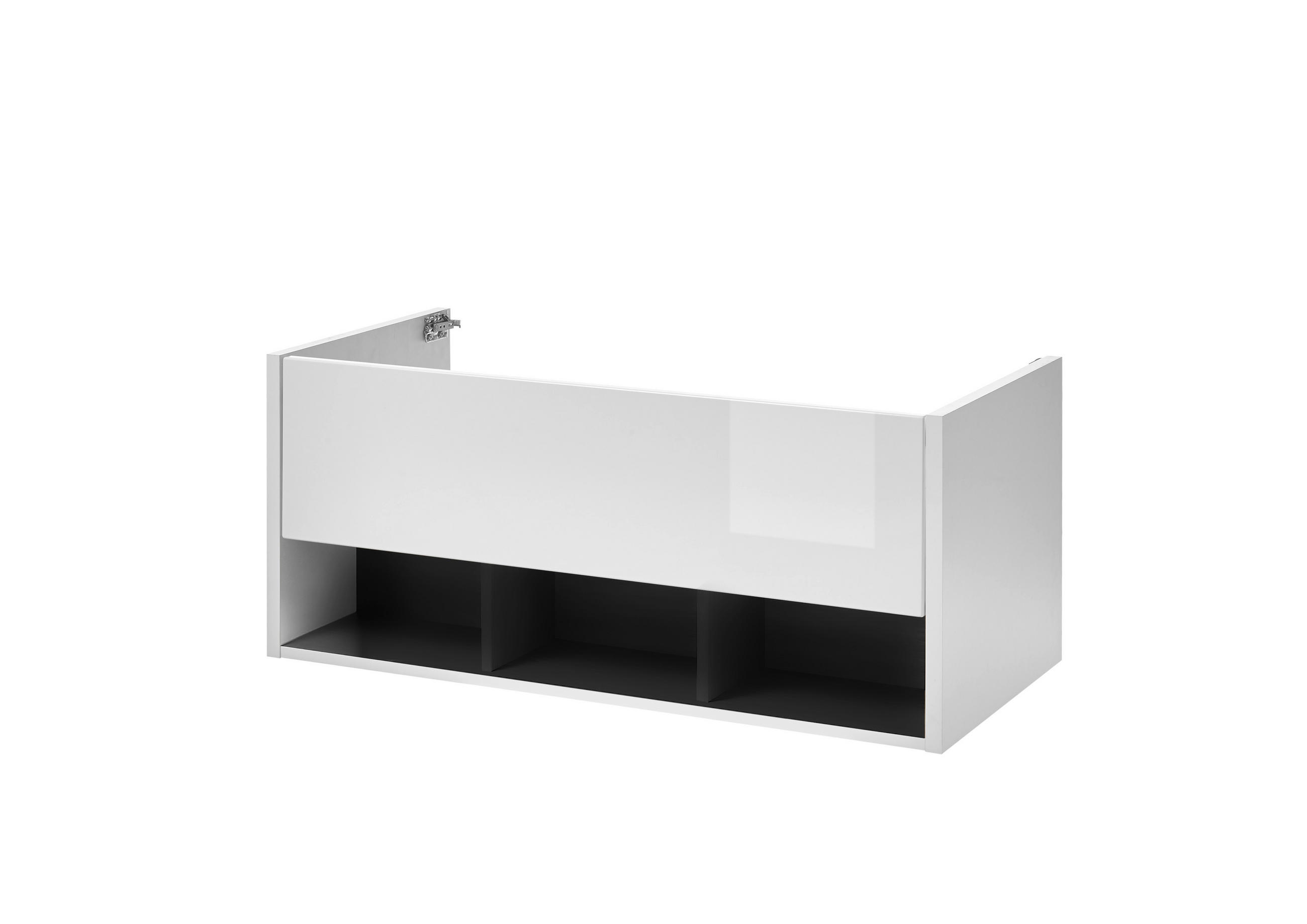 WASCHTISCH M20 Weiß Hochglanz & Anthrazit 100/42/46 cm breit ohne Waschbecken - Weiß Hochglanz/Anthrazit, Holzwerkstoff (100/42/46cm) - Livojo