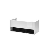 WASCHTISCH M20 Weiß Hochglanz & Anthrazit 100/42/46 cm breit ohne Waschbecken - Weiß Hochglanz/Anthrazit, Holzwerkstoff (100/42/46cm) - Livojo