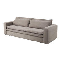 SCHLAFSOFA braun Cord, Sofa 3-Sitzer mit Bettfunktion 244 cm - Beige/Braun, Holz/Textil (244/83/91cm) - Furn.Design