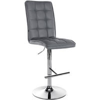 BARHOCKER Lederlook grau - Chromfarben/Grau, Textil/Metall (45/112/54cm) - CLP