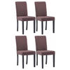 STUHL 4er Set Stoff Braun - Schwarz/Braun, Holz/Textil (41/91/47cm) - CLP