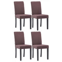 STUHL 4er Set Stoff Braun - Schwarz/Braun, Holz/Textil (41/91/47cm) - CLP