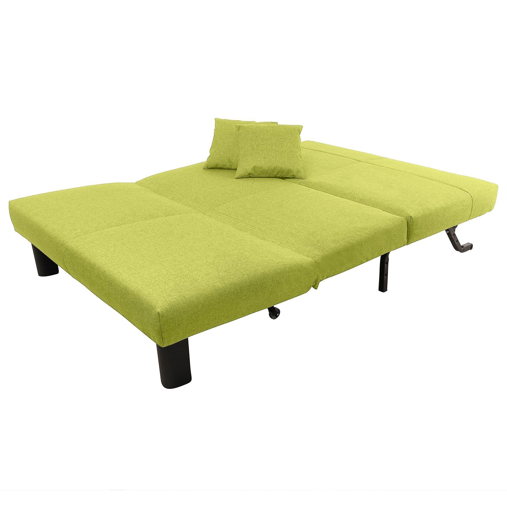 FALTSOFA Kalomira Bezug Flachgewebe Metall schwarz / apfel - Grün, Kunststoff (145/84/100cm) - 58aufmkessel