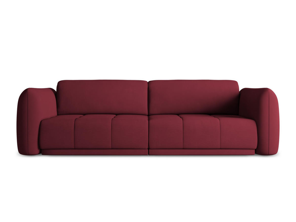 4-SITZER-SOFA Chenille Stoff Rot - Rot/Weinrot, Kunststoff/Textil (250/74/105cm) - Makamii