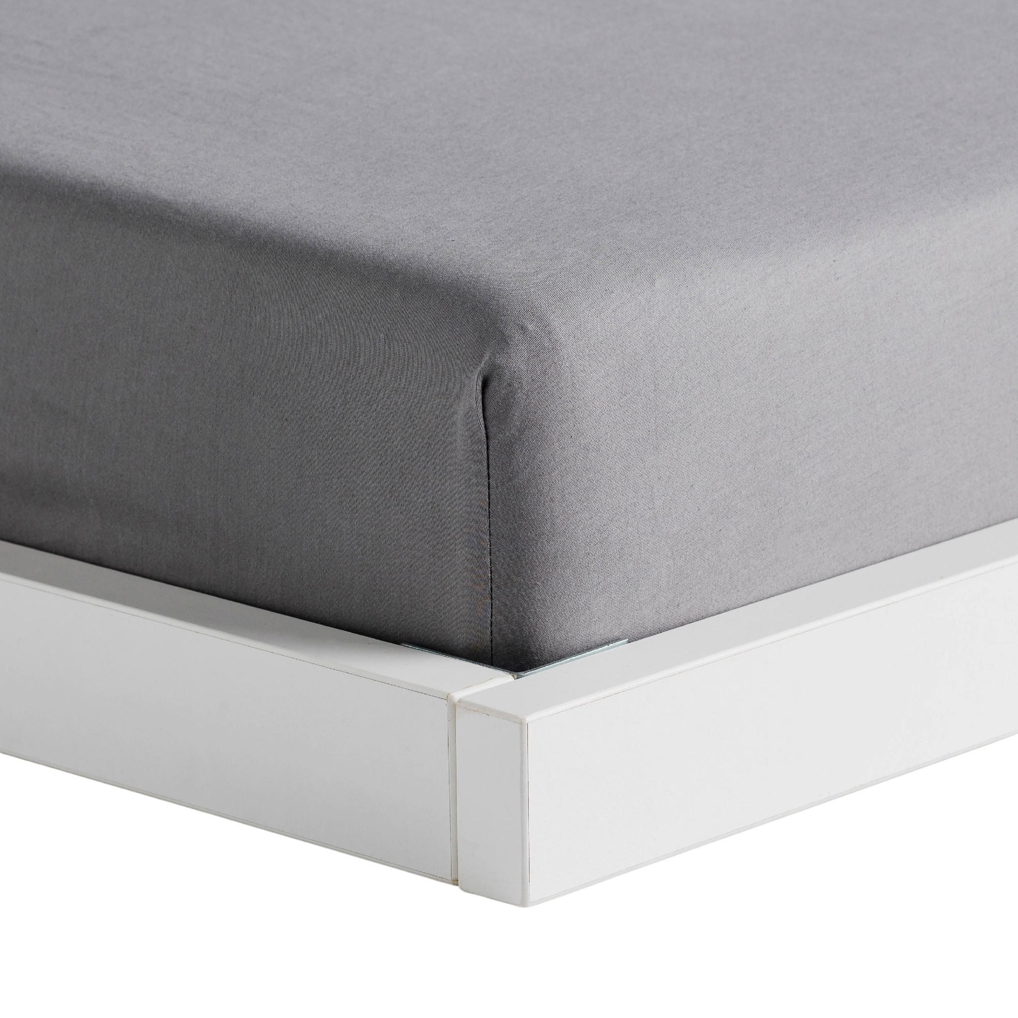 SPANNBETTTUCH Satinette - Grau, Textil (160/200cm) - home&you