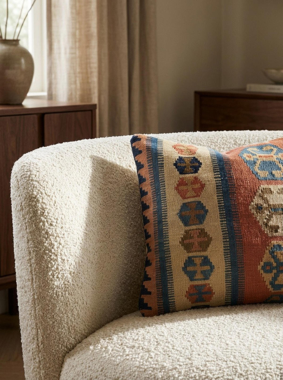 KELIM-KISSEN Mehrfarbig 50/50 cm Schurwolle - Multicolor, Textil (50/50cm) - Looma