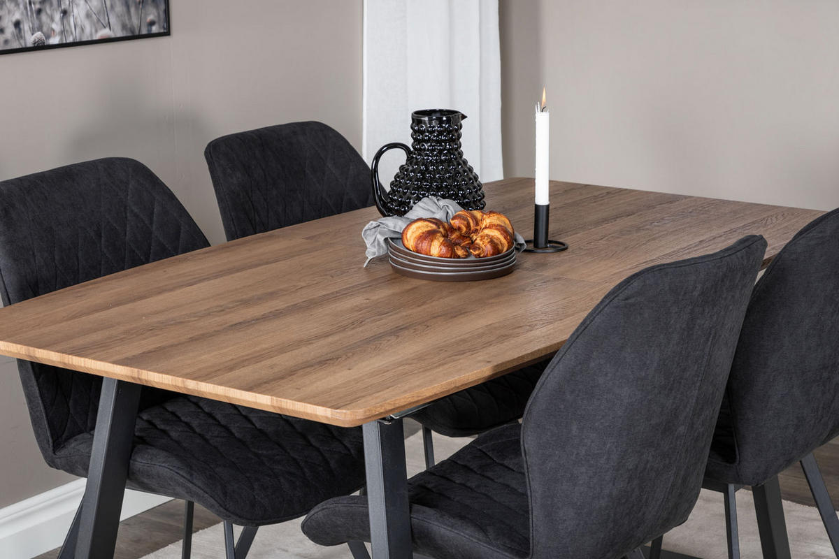 TISCHGRUPPE Schwarz - Schwarz, Holzwerkstoff (85/75/160cm) - ebuy24