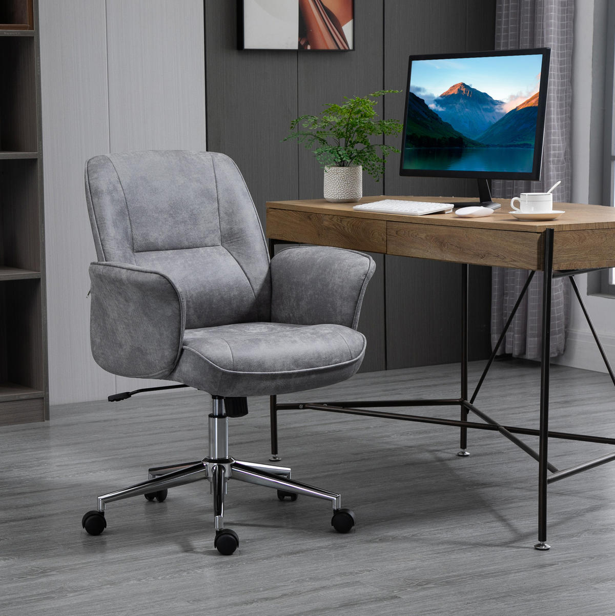 DREHSTUHL 67/69/92-102 cm, ergonomisch & höhenverstellbar, Hellgrau - Hellgrau, Kunststoff (69/102/67cm) - Redom