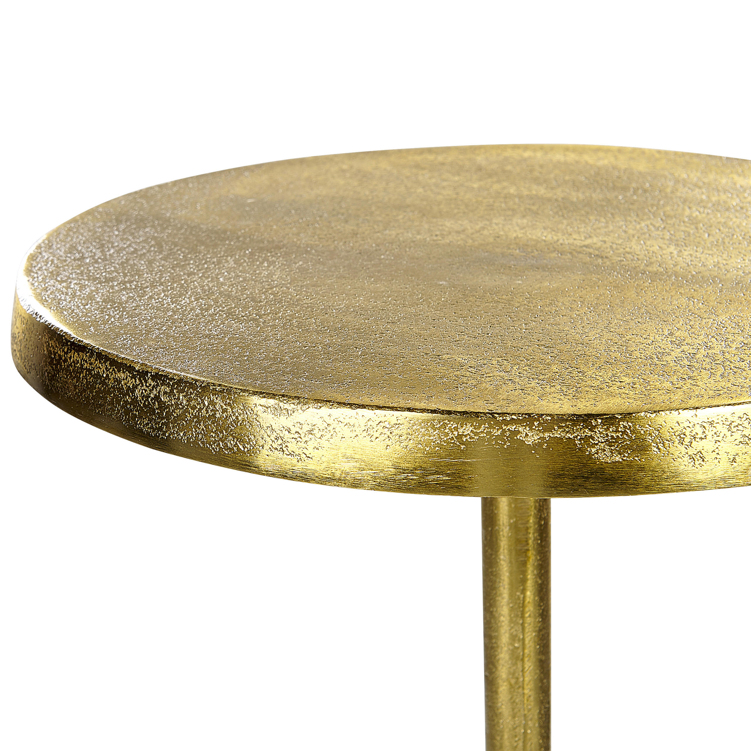 BEISTELLTISCH Aluminium gold Ananas-Design rund 29 cm Pannouvre - Goldfarben, Metall (29/29/49cm) - Beliani