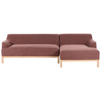 ROHOVÁ POHOVKA 3-místná Látka Burgundsky červená levostranná Sosjo - tmavě červená, textil (251/132cm) - Beliani