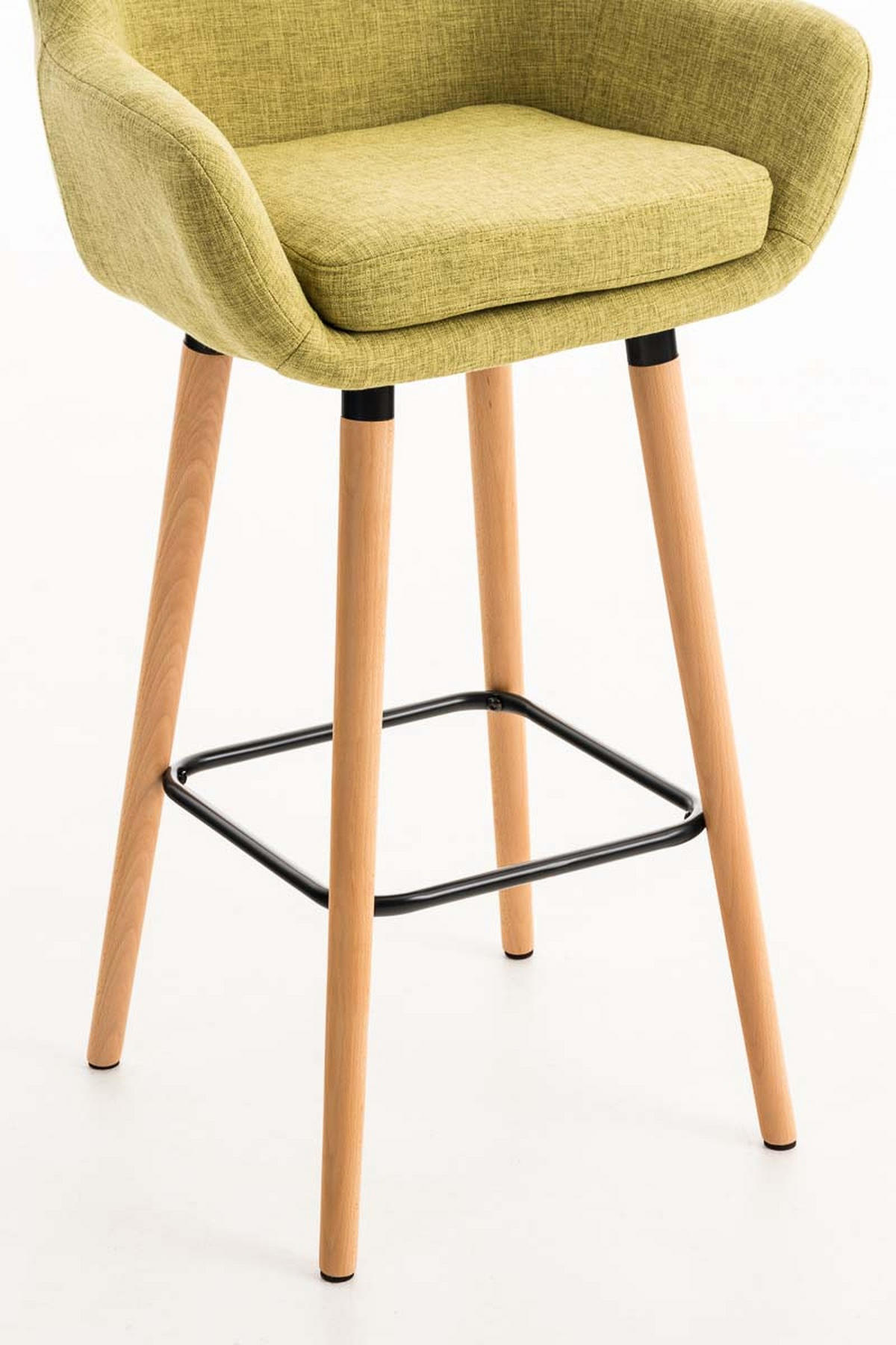 BARHOCKER Grande, 2er Set, Gestell Holz, Stoff Hellgrün - Braun/Grün, Holz/Textil (55/99/46cm) - TPFLiving