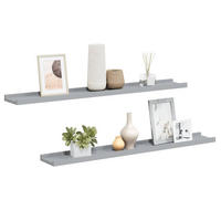 BILDERLEISTEN 2Er Set Grau 80/9/3 Cm Mdf - Grau, Holzwerkstoff (9/3/80cm) - vidaXL