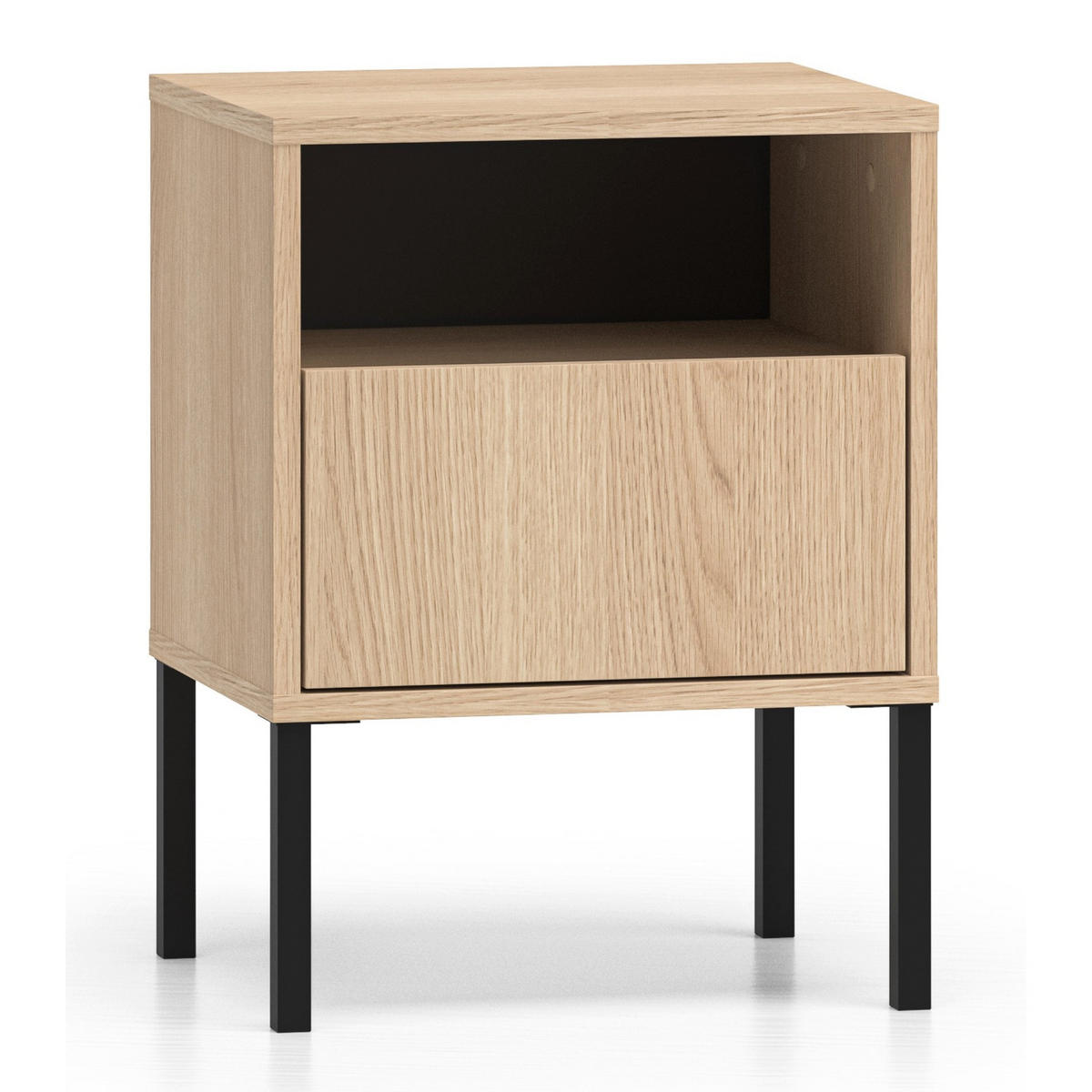 NACHTTISCH Barnee Eichenholzoptik 40 cm - Eichefarben/Schwarz, Holzwerkstoff (40/53/34cm) - Selsey