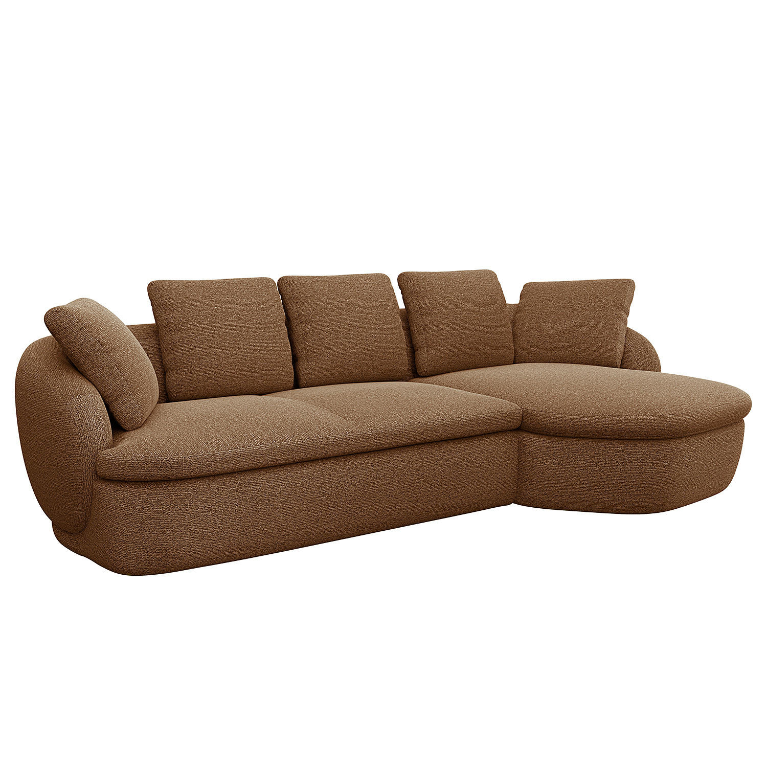 ECKSOFA mit Longchair - Beige/Schwarz, Kunststoff/Textil (276/146cm) - home24