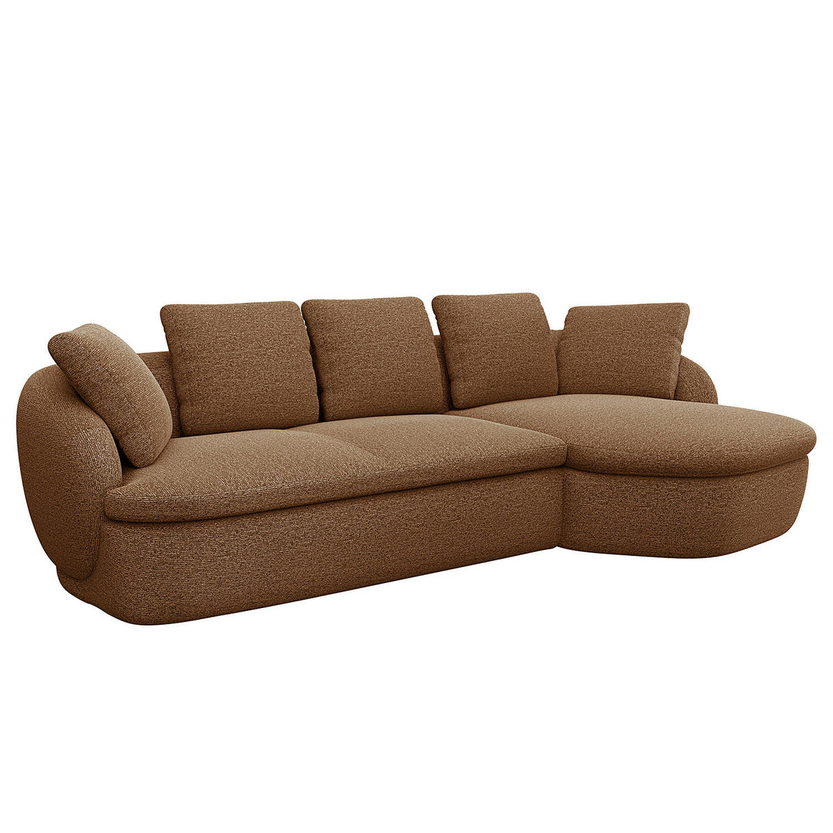 ECKSOFA mit Longchair - Beige/Schwarz, Kunststoff/Textil (276/146cm) - home24