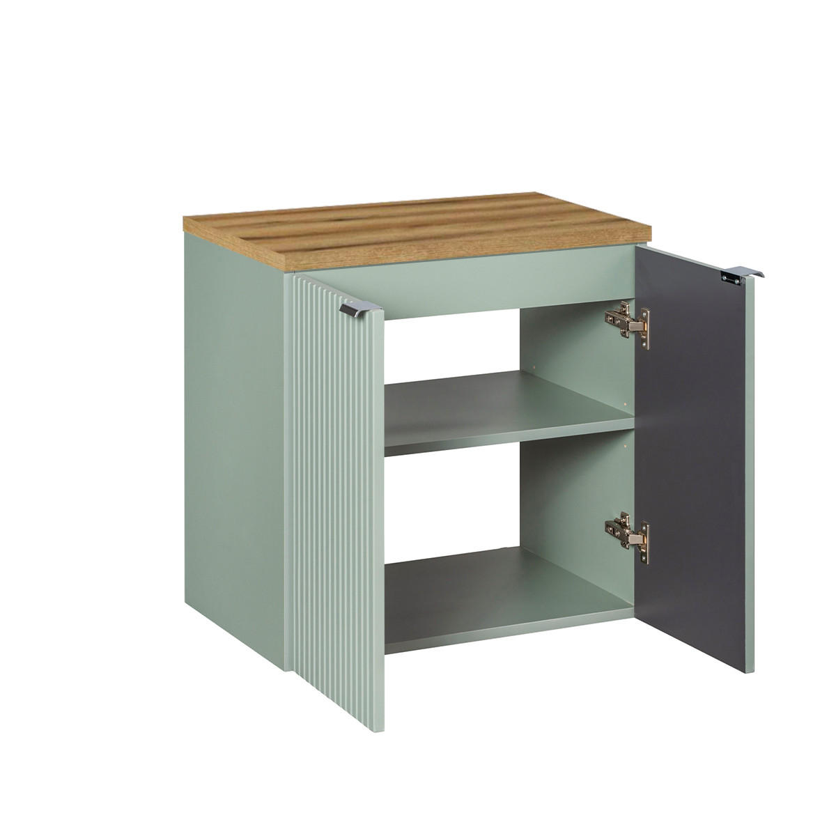 SKŘÍŇKA POD UMYVADLO 60cm Jade Zelená a dřevo - zelená barva, kompozitní dřevo (60/57/40cm) - Petits-meubles