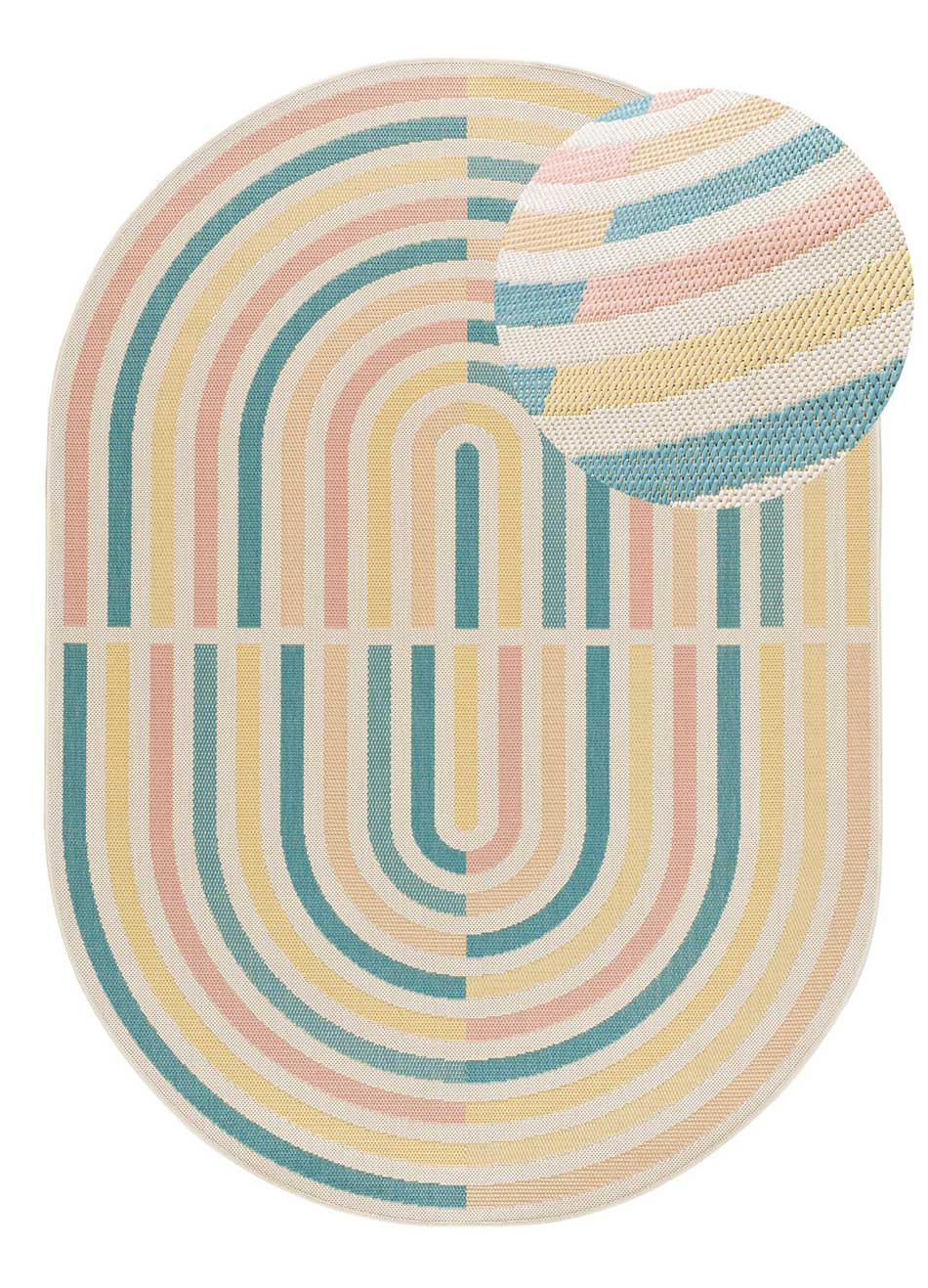 OUTDOORTEPPICH In Pastelltönen Manila 160/229 cm - Pastellblau/Pastellgrün, Kunststoff/Textil (160/229cm) - Atticgo