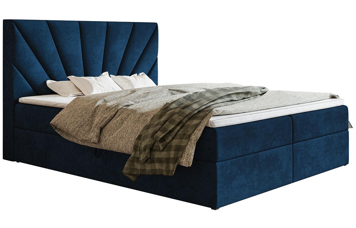 BETT Blau FOX 6 Kontinentalbett 120x200 cm - Blau, Textil (120/200cm) - Sepro Meble