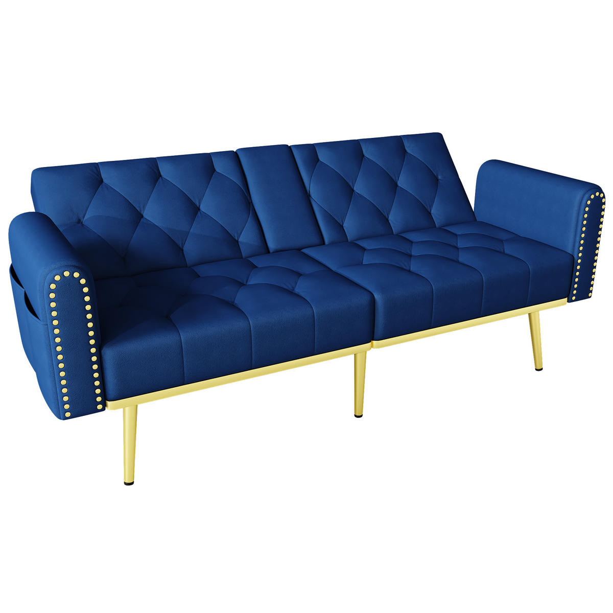 SCHLAFSOFA 2-Sitzer, Blau, Stoffbezug, 3-fach verstellbar, Getränkehalter - Blau, Textil (80/73.5/175cm)