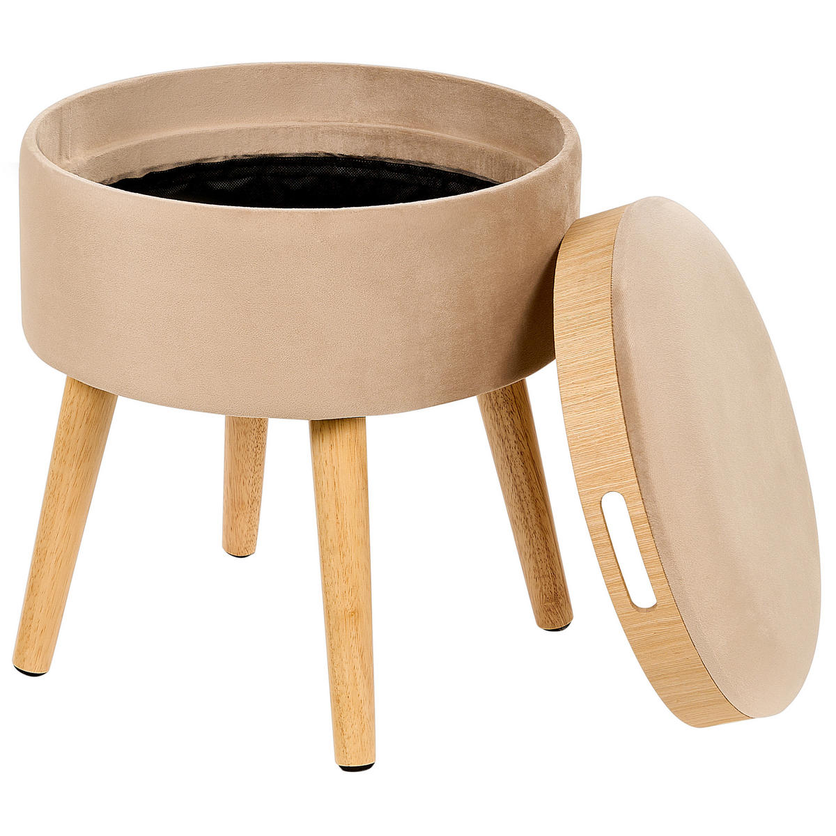 HOCKER Neely 39/39/43 cm - Beige, Textil (39/43/39cm) - Beliani