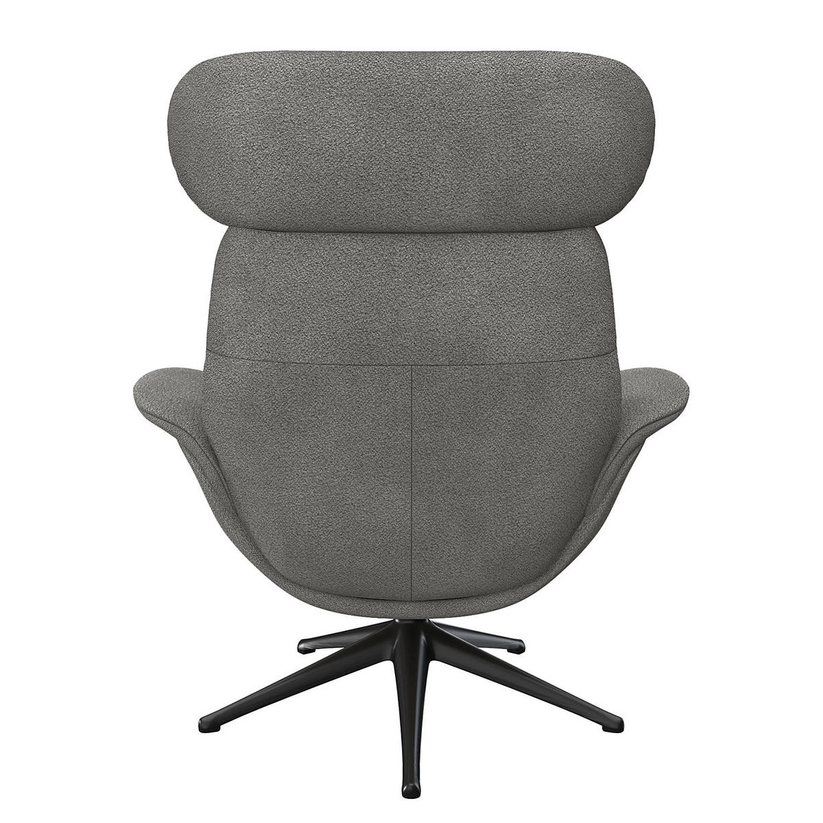 RELAXSESSEL - Schwarz/Grau, Textil/Metall (90/107/90cm) - home24