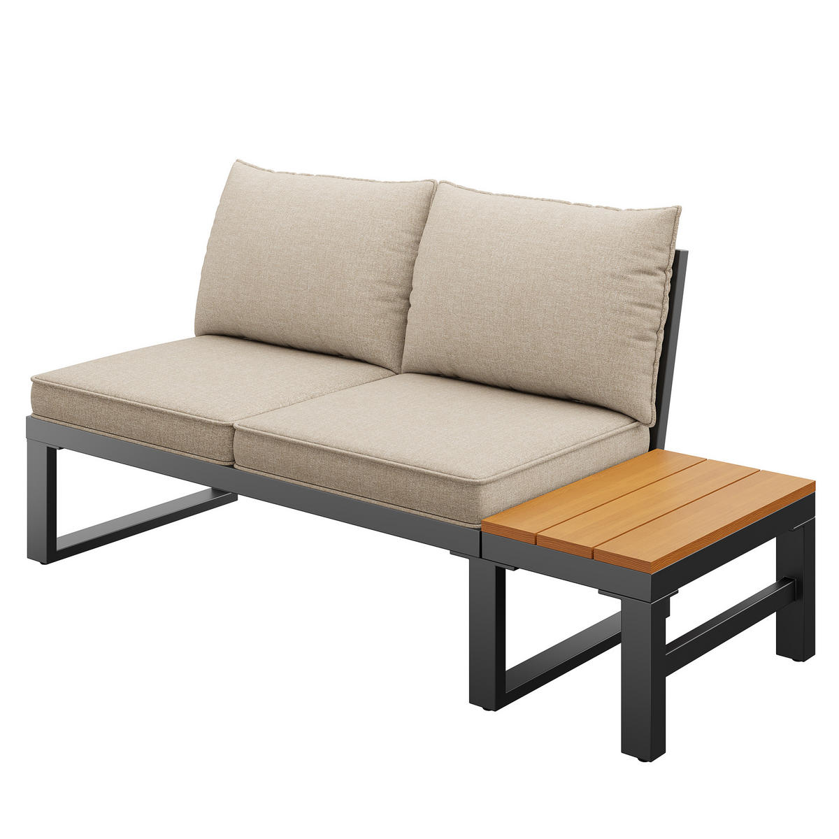 GARTENSETS aus Eisen Beige mit modularer Sitzgruppe im X-Design - Beige, Metall - Modfu