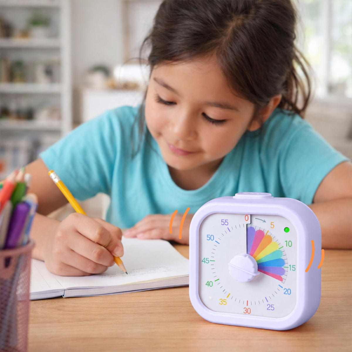 TIMER Lila 60 minuter - Lila, Plast (9/9/4.5cm) - Relaxdays