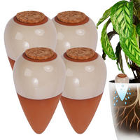 ZAVLAŽOVAČ Béžová 4-dielny-set keramika korok - viacfarebná, prírodné materiály/keramika (8/16/8cm) - Relaxdays